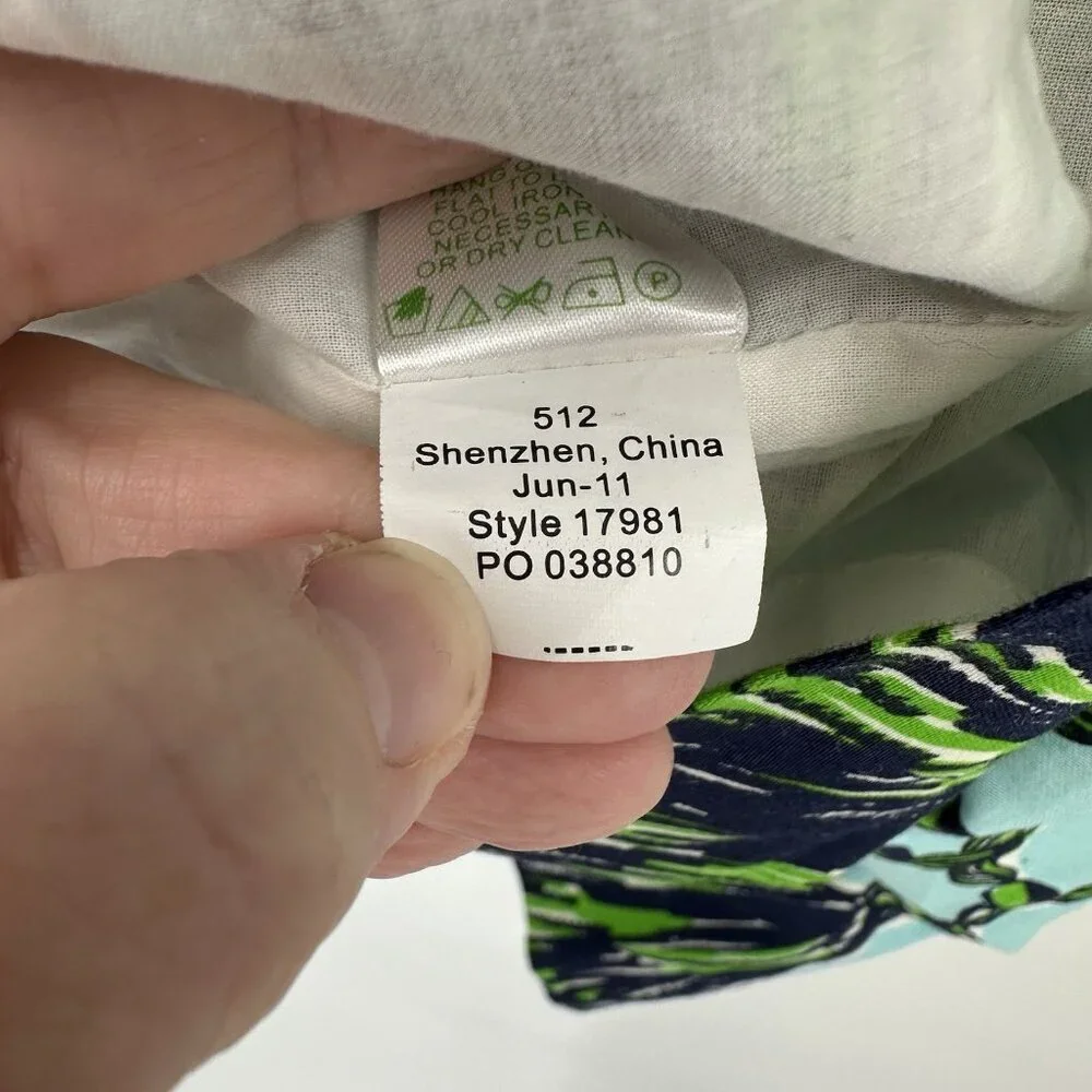 SOLD tassel print blue 6 a line preppy tropical island - Picture 10 of 10